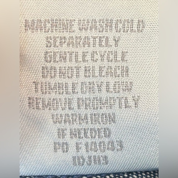 Blair Denim Button Down Shirt Jacket with Poinsettia Holiday Embroidery, Medium - Picture 11 of 12